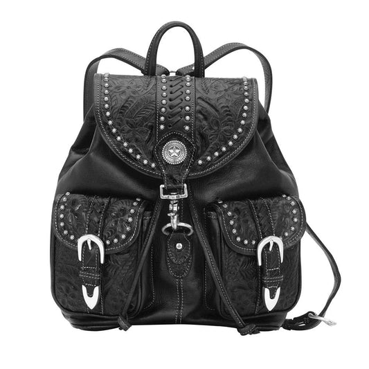 Front Pocket Drawstring Backpack/Genuine Leather
