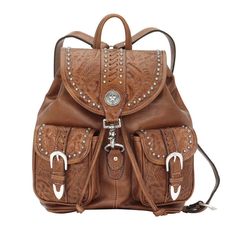 Front Pocket Drawstring Backpack/Genuine Leather