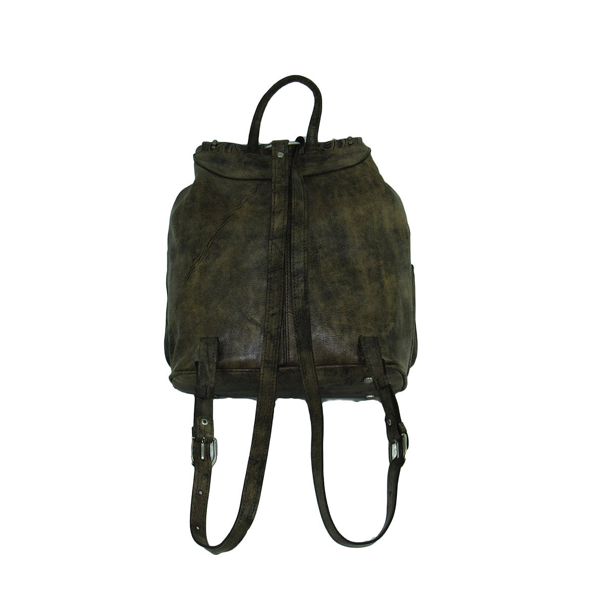 Front Pocket Drawstring Backpack/Genuine Leather