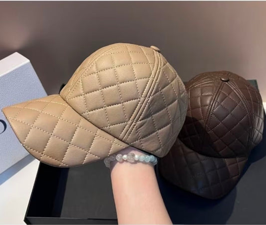Quilted Leather-Look Ball Cap