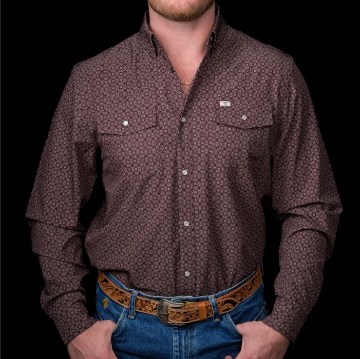 Ferrell Silas Brown Geo Print Shirt