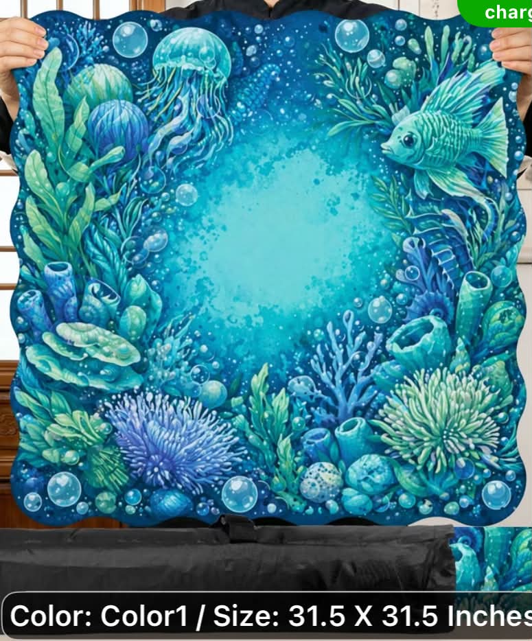 Ocean Theme Mahjong Mat