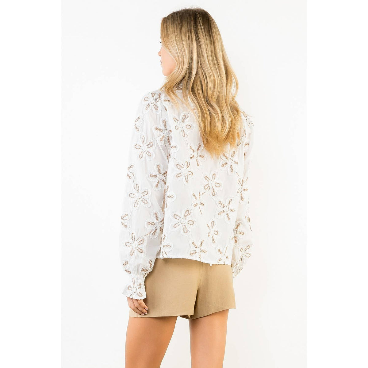 THML Textured Floral Cotton Blouse