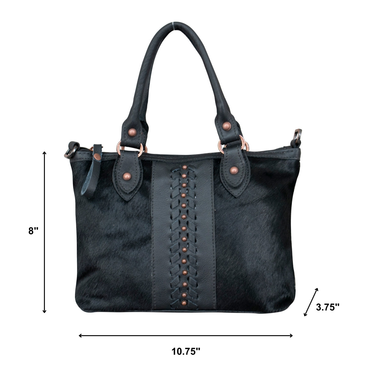Zip Top Bag/Conceal Carry Pocket/Hair On Hide