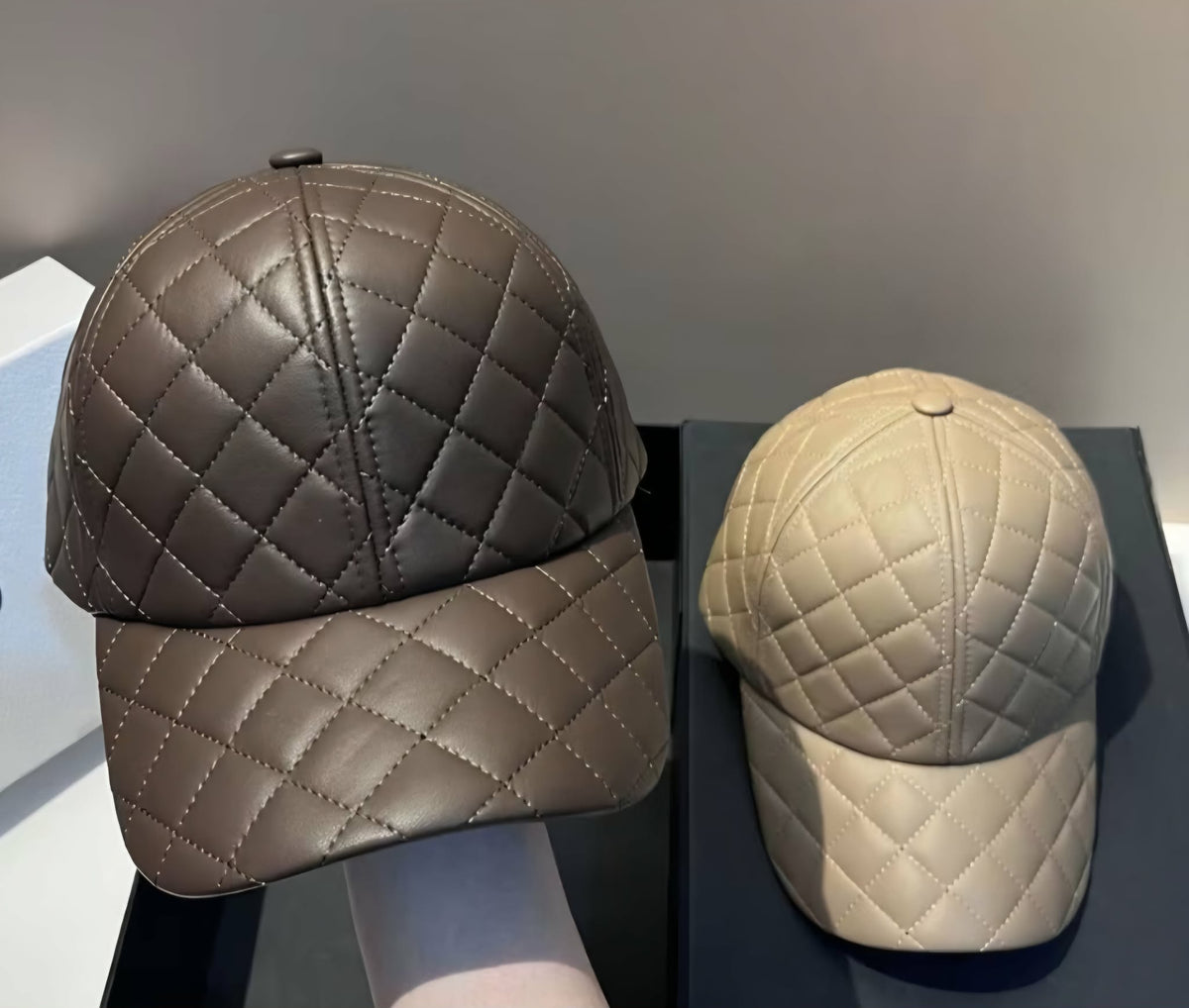 Quilted Leather-Look Ball Cap