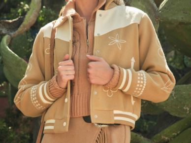 Western Embroidered Bomber Jacket