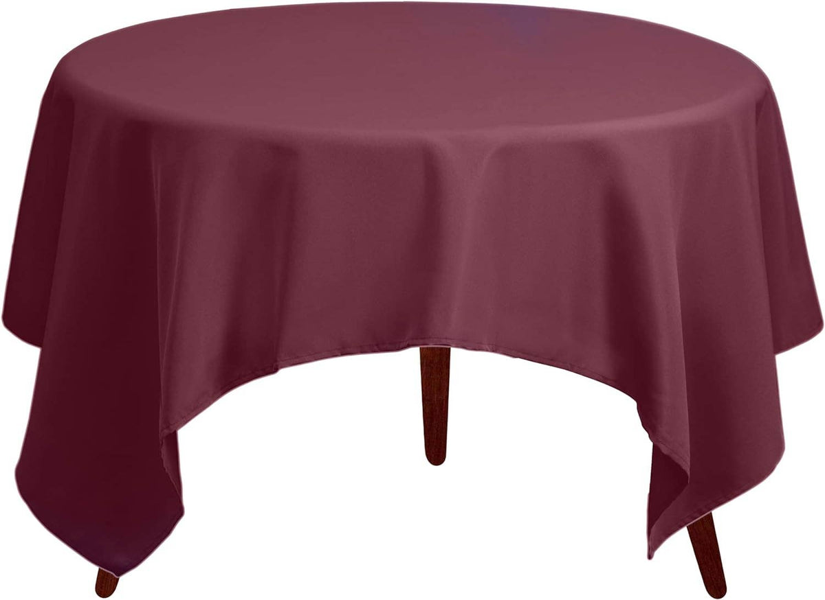 Washable Polyester Square Tablecloth: Beige / 52 x 52 inch Square