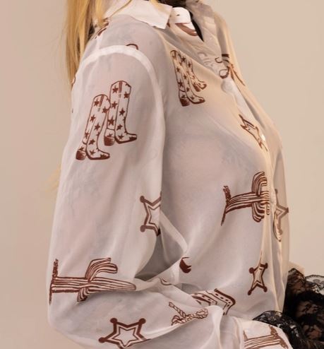 Western Icons Chiffon Blouse