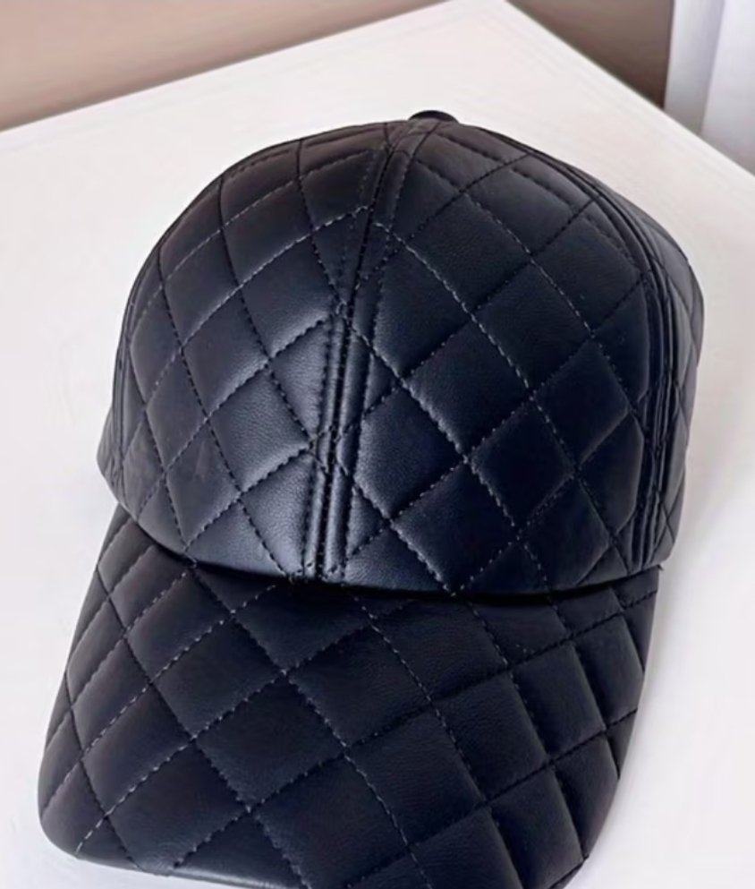 Quilted Leather-Look Ball Cap