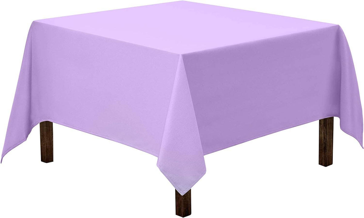 Washable Polyester Square Tablecloth: Lavender / 52 x 52 inch Square