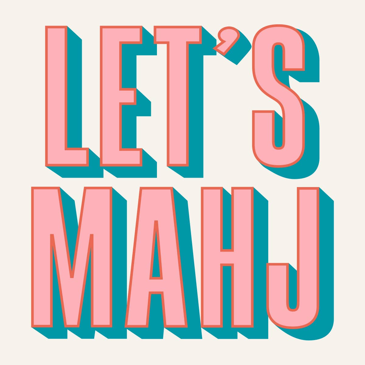 Let's Mahj Cocktail Napkin