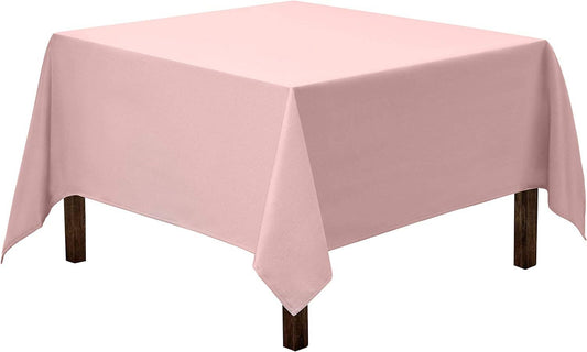Washable Polyester Square Tablecloth: Pink / 52 x 52 inch Square