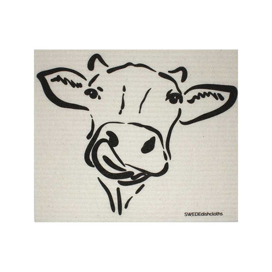 Swedish Dishcloth Cow Silhouette on Natural