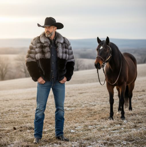 Silver & Black Fox Fur Jacket