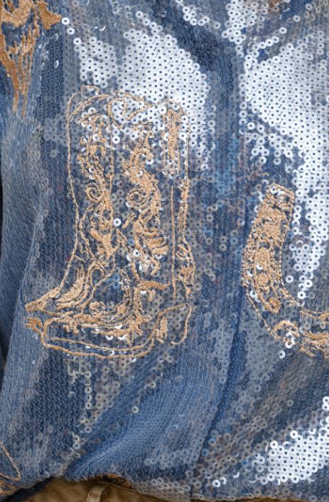 Embroidered Seguin Button Down